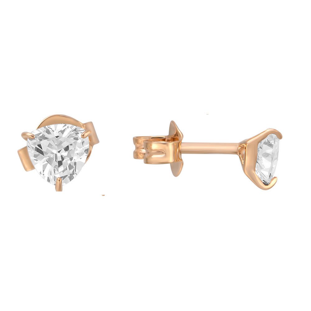 

Серьги пусеты из красного золота 585Gold 302004390, фианит, 302004390
