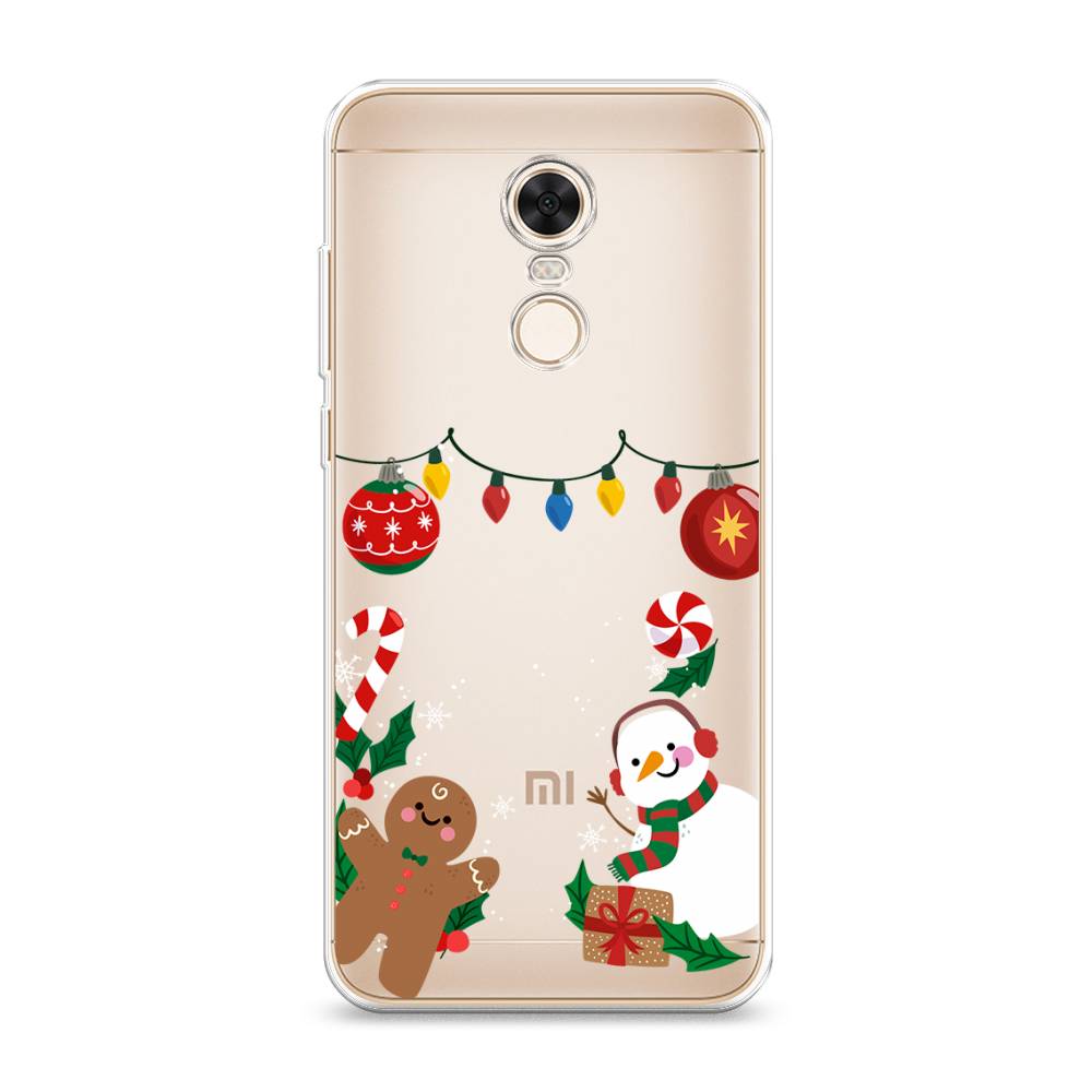 

Чехол на Xiaomi Redmi 5 Plus "Новогоднее настроение", Коричневый;красный;зеленый, 33150-5
