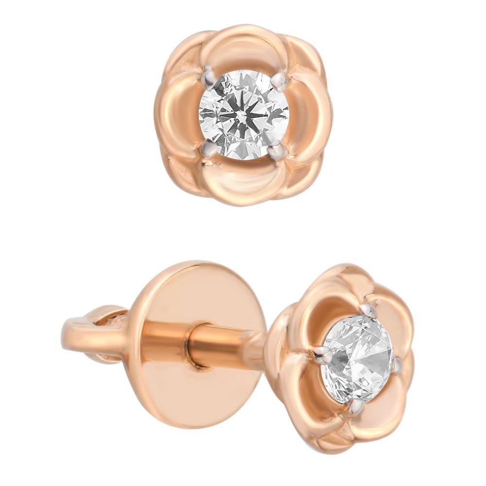 

Серьги из красного золота с фианитом 585Gold 302004544, 302004544