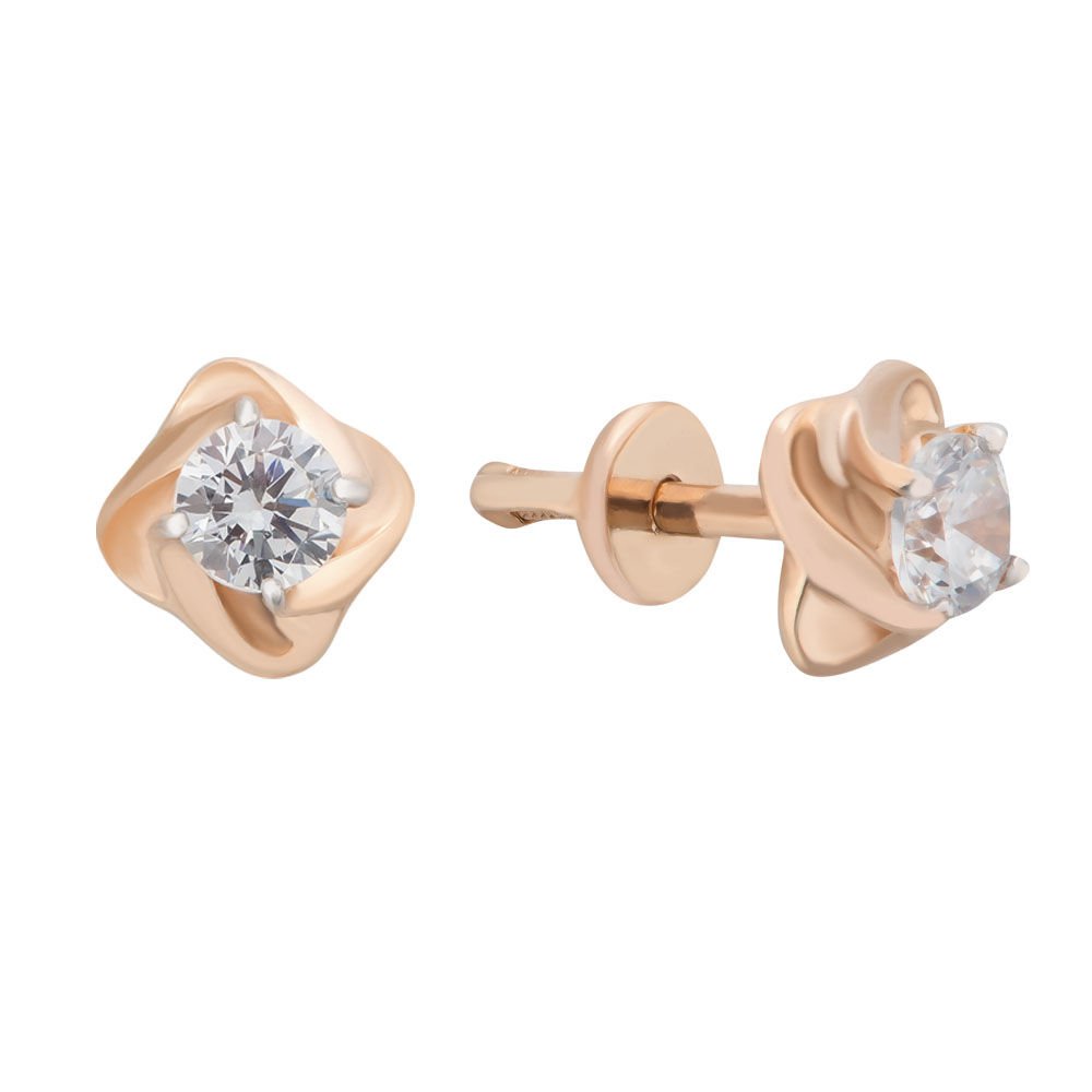 

Серьги из красного золота с фианитом 585Gold 302004545, 302004545