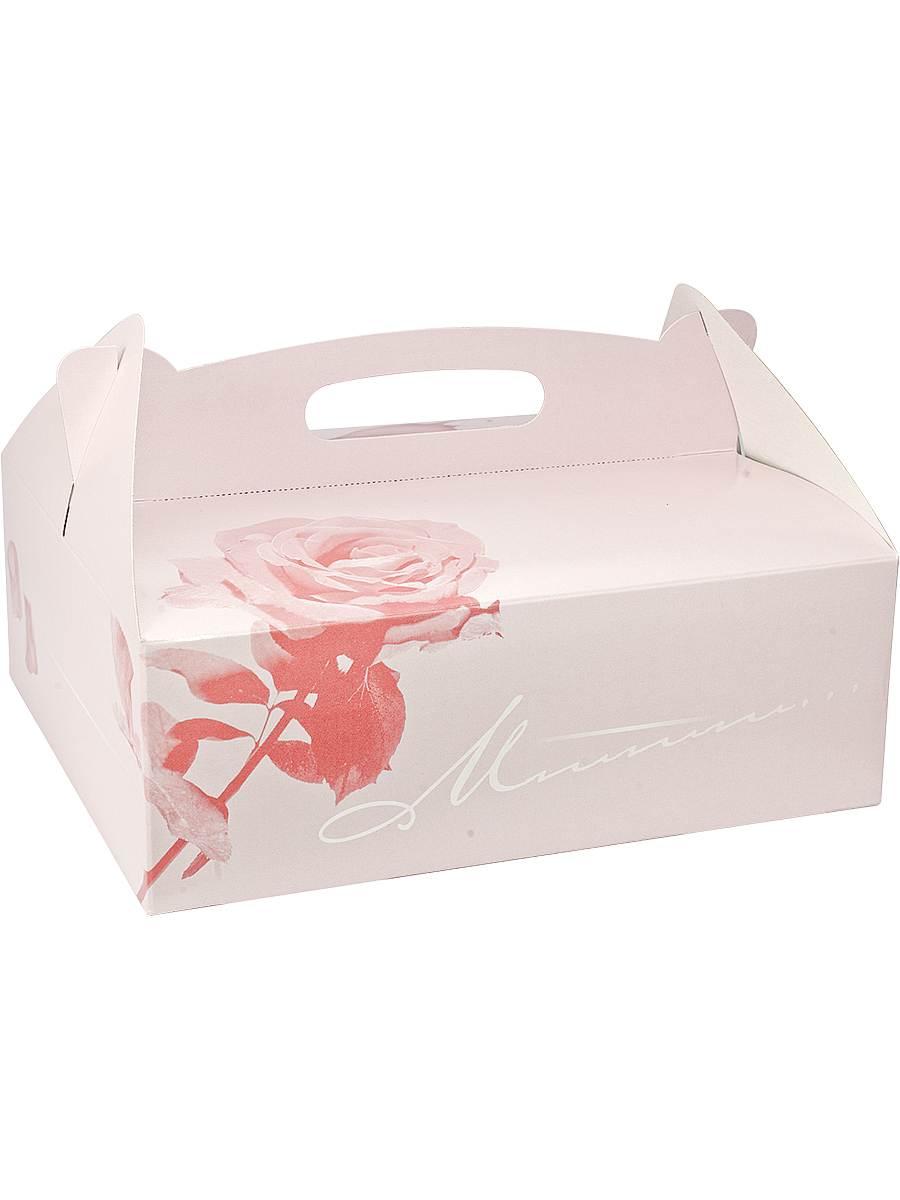 фото Коробка для пирожных papstar 260х220х90 мм картон, розовый