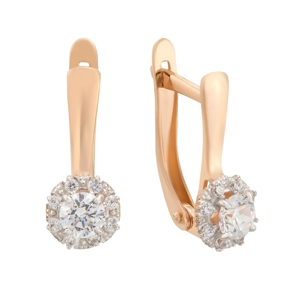 

Серьги из красного золота 585Gold 302004522, фианит, 302004522