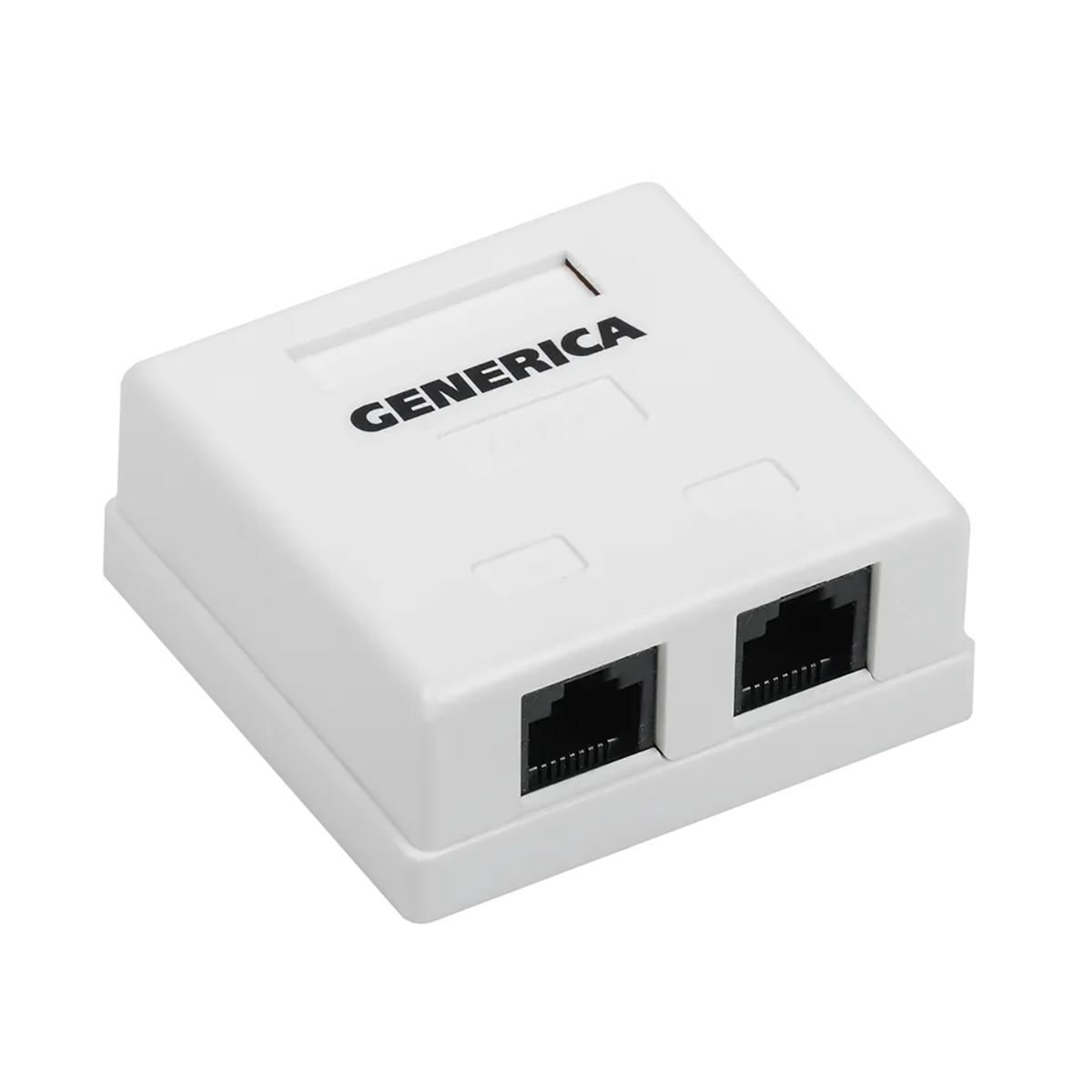 

Розетка информационная настенная RJ45 Generica, категория 5Е UTP, 2 порта, Белый