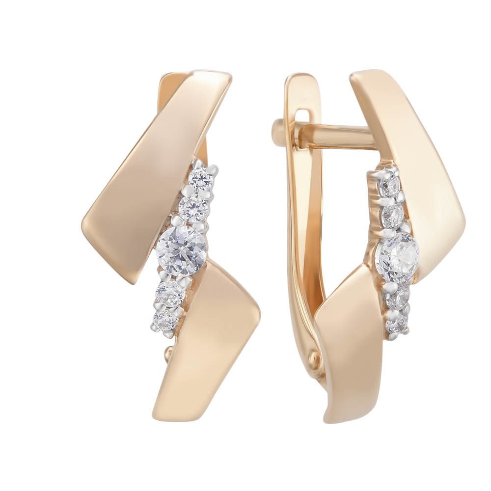 

Серьги из красного золота 585Gold 302004616, фианит, 302004616