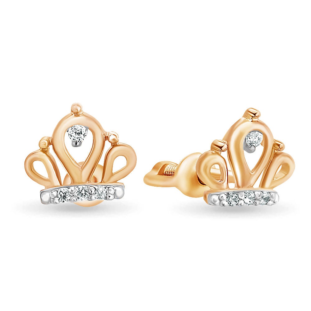 

Серьги пусеты из красного золота 585Gold 302004631, фианит, 302004631