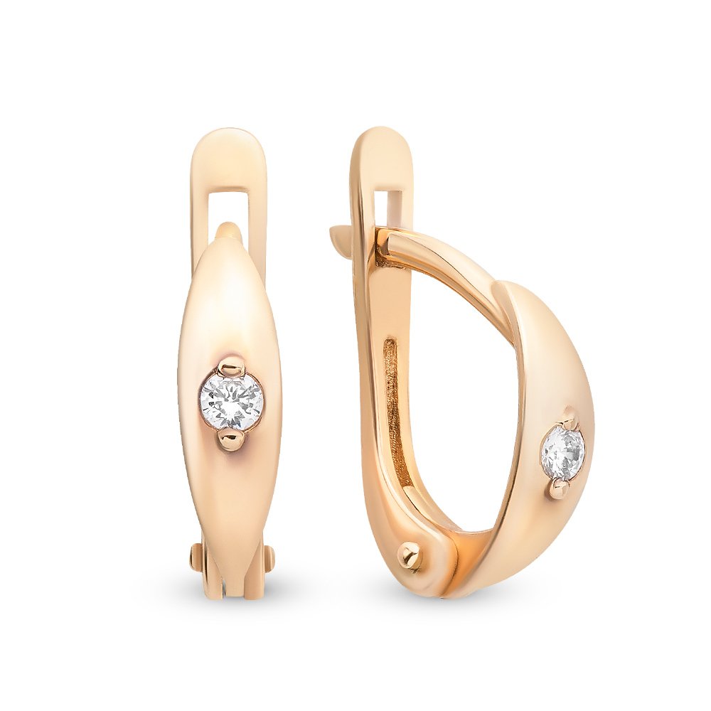 

Серьги из красного золота 585Gold 302004761, фианит, 302004761