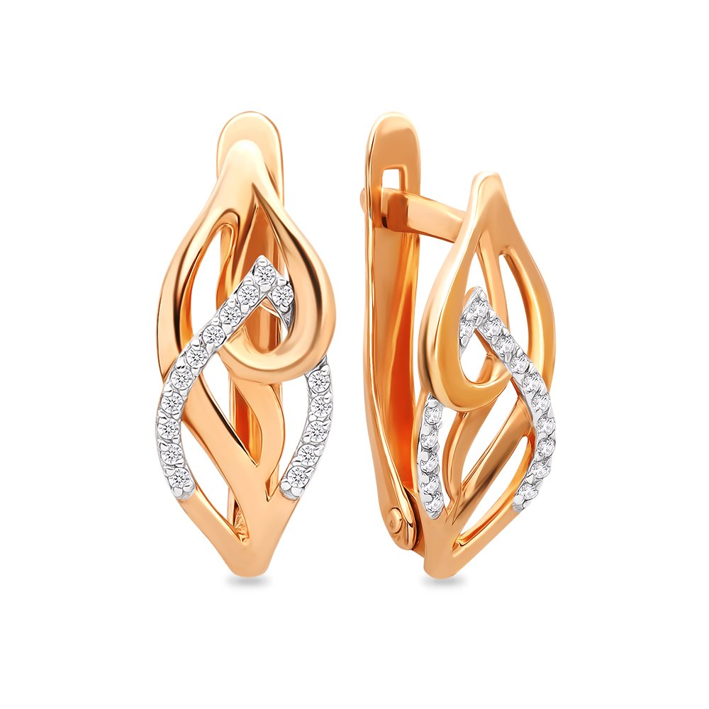 

Серьги из красного золота с фианитом 585Gold 302004836, 302004836