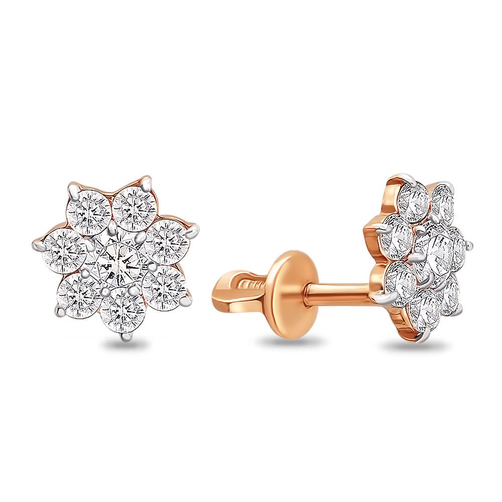 

Серьги из красного золота с фианитом 585Gold 302004866, 302004866