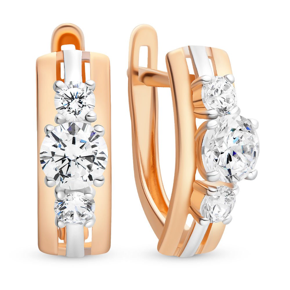 

Серьги из красного золота с фианитом 585Gold 302004847, 302004847