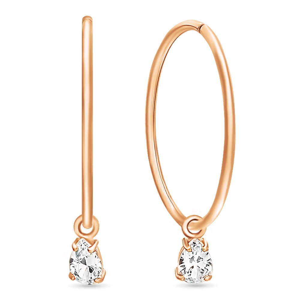 

Серьги из красного золота с фианитом 585Gold 302004897, 302004897