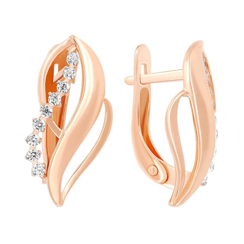 

Серьги из красного золота с фианитом 585Gold 302005527, 302005527