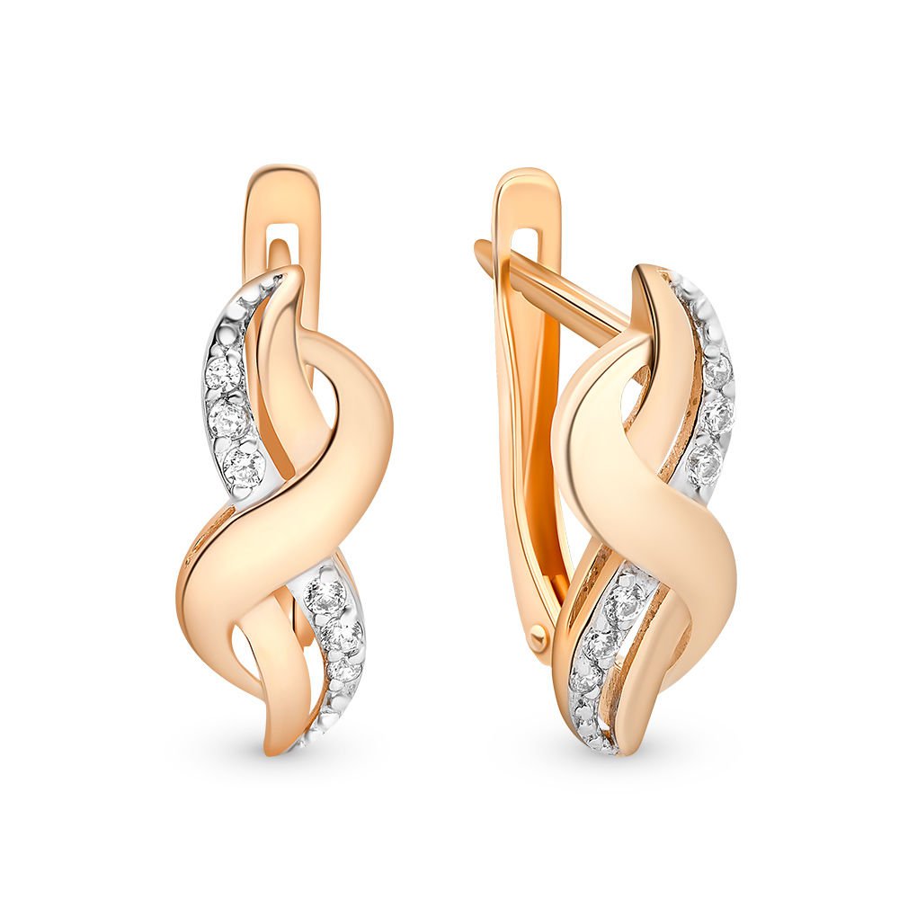 

Серьги из красного золота 585Gold 302004913, фианит, 302004913