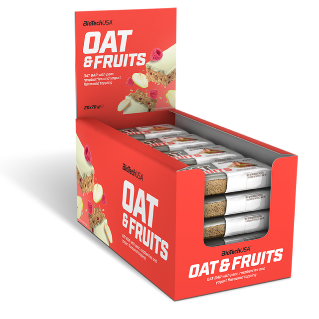 

Протеиновый батончик BioTechUSA Oat and nuts fruits 20*70 г йогурт-груша-малина