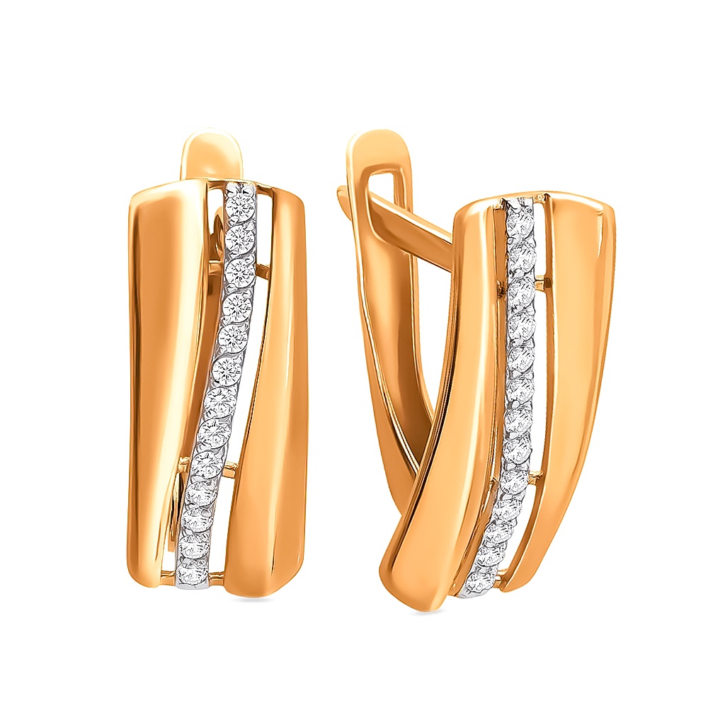 

Серьги из красного золота с фианитом 585Gold 302004928, 302004928