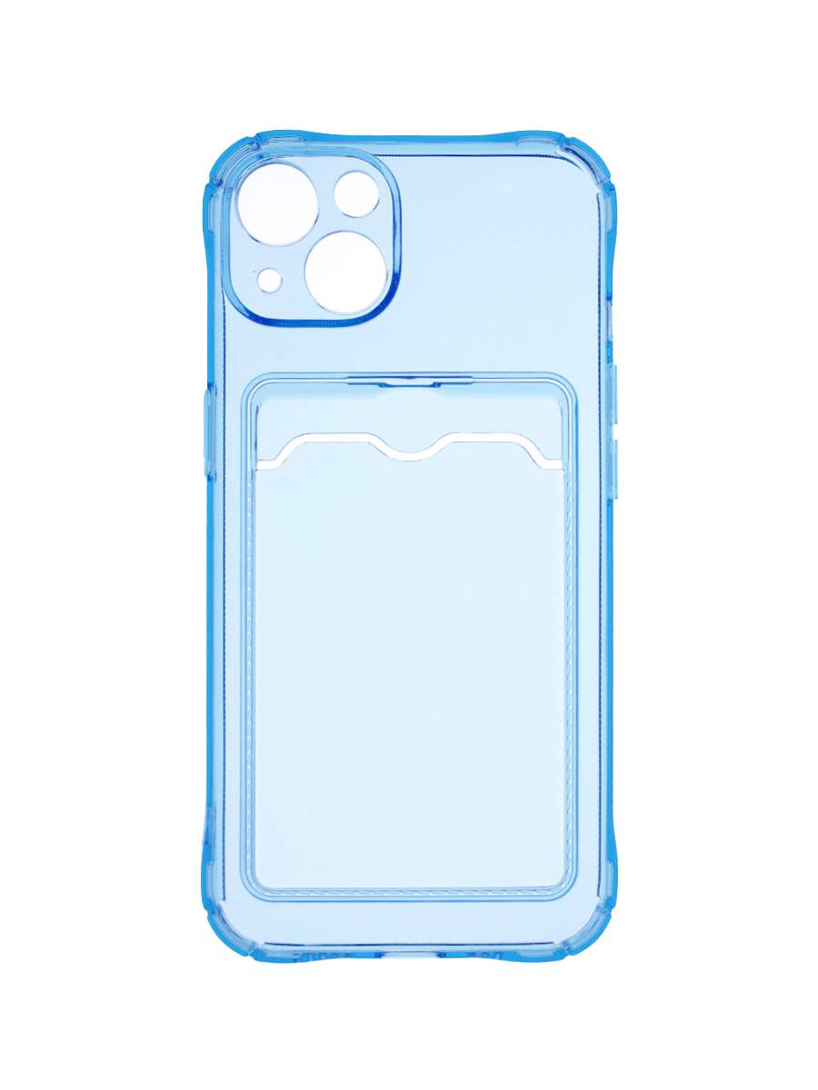 

Чехол с карманом QVATRA для iPhone 14 голубой, для iPhone 14 голубой