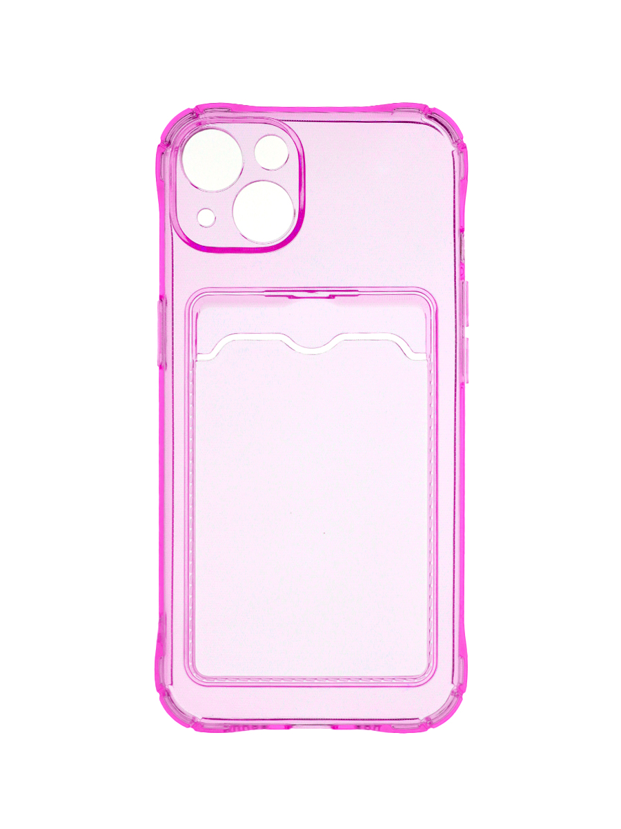 

Чехол с карманом QVATRA для iPhone 14 розовый, для iPhone 14 розовый