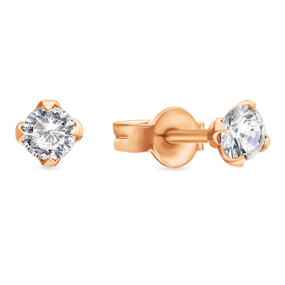 

Серьги из красного золота с фианитом 585Gold 302004980, 302004980
