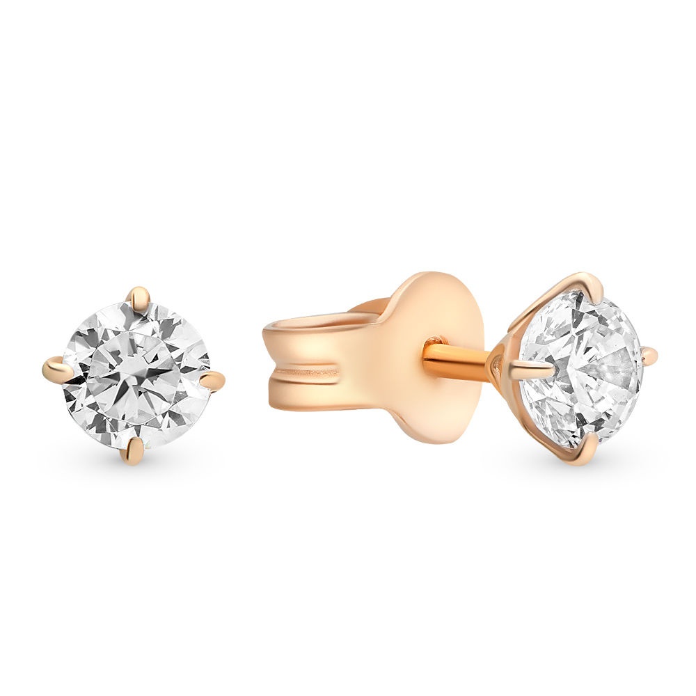 

Серьги пусеты из красного золота 585Gold 302004953, фианит, 302004953