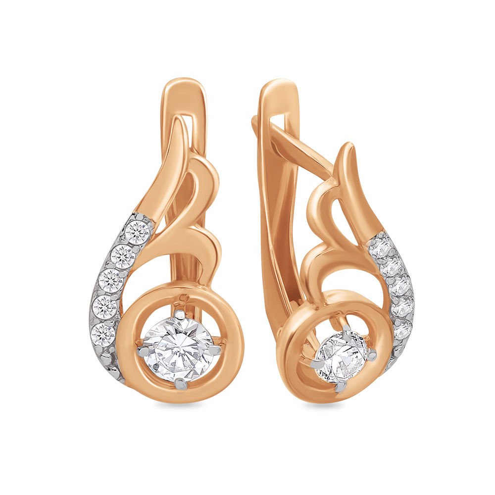 

Серьги из красного золота с фианитом 585Gold 302004932, 302004932