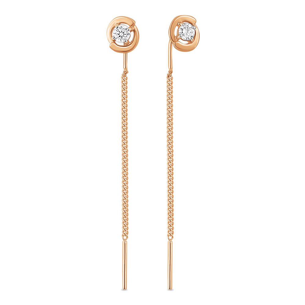 

Серьги из красного золота с фианитом 585Gold 302004936, 302004936