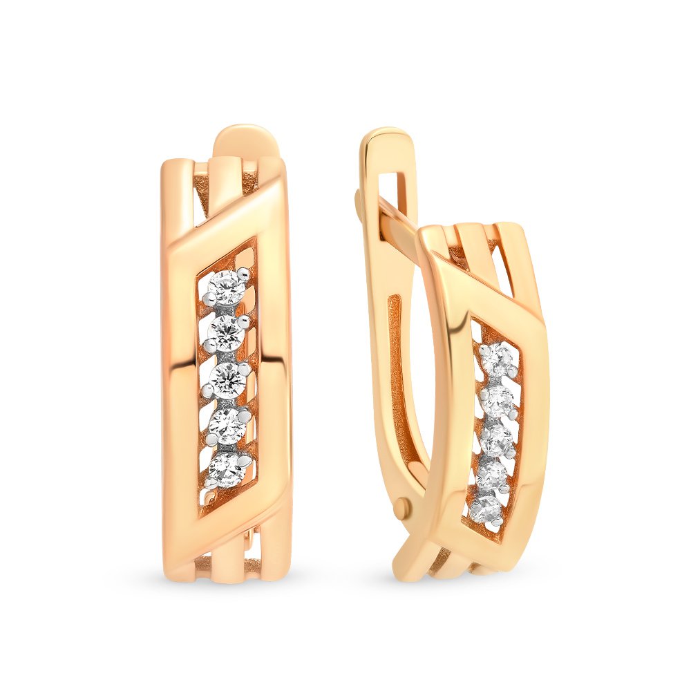 

Серьги из красного золота 585Gold 302004951, фианит, 302004951