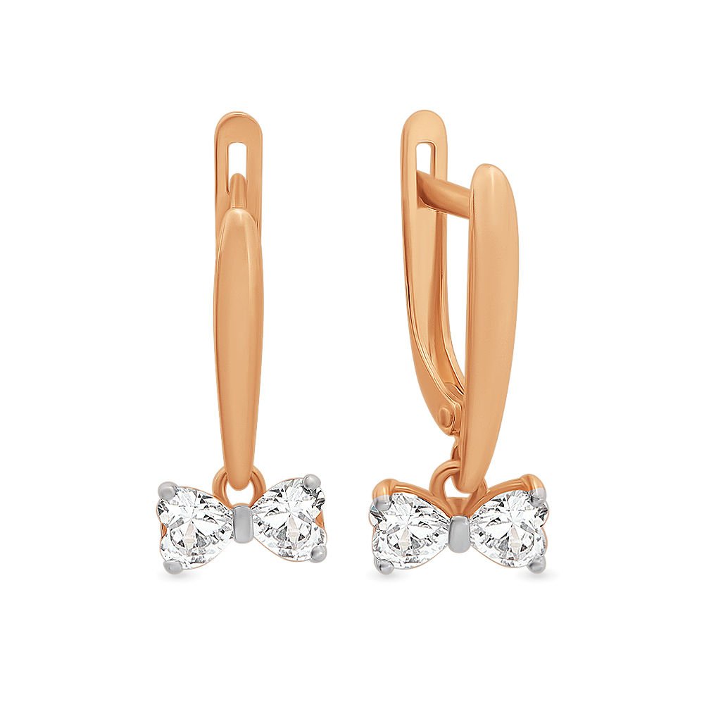 

Серьги из красного золота с фианитом 585Gold 302005001, 302005001