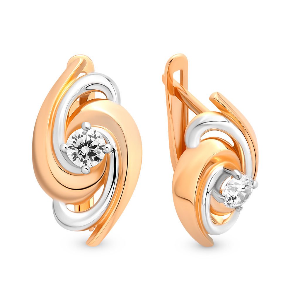 

Серьги из красного золота с фианитом 585Gold 302004964, 302004964
