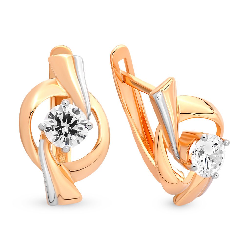 

Серьги из красного золота с фианитом 585Gold 302004965, 302004965