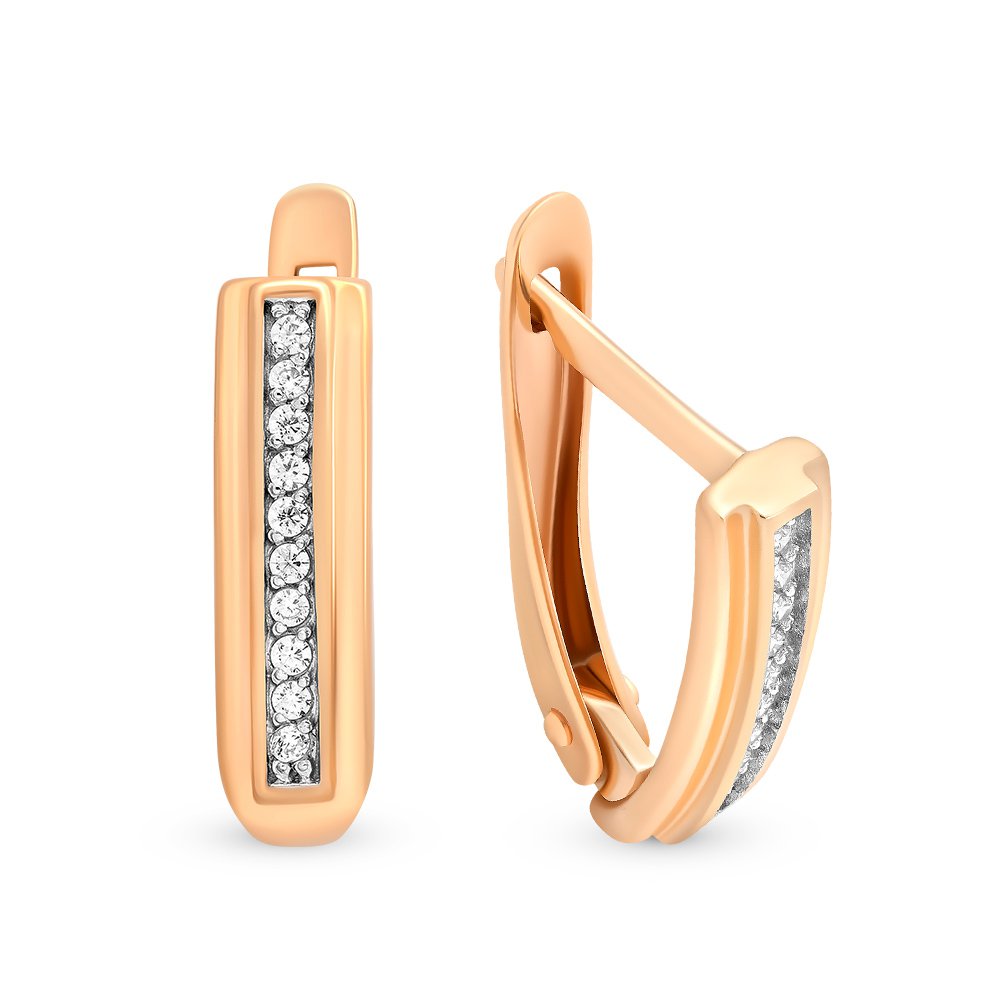 

Серьги из красного золота с фианитом 585Gold 302005031, 302005031
