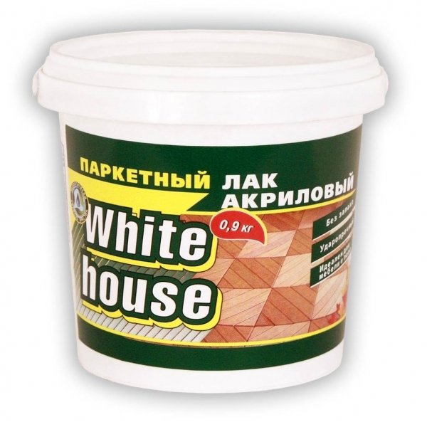 Лак Акриловый Паркетный White House Полуглянцевый 0,9 кг