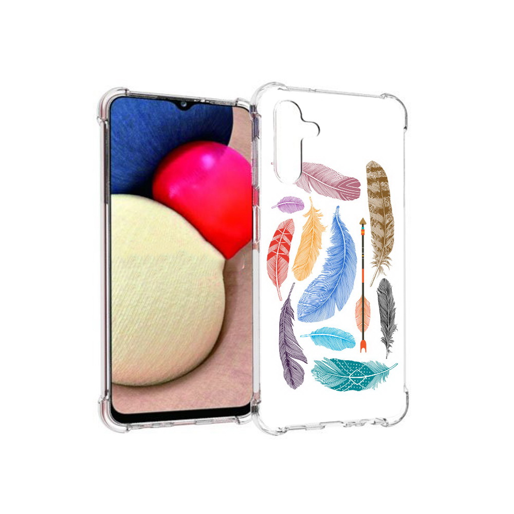 

Чехол MyPads Tocco для Samsung Galaxy A13 5G разноцветные перья (PT172412.530.572), Прозрачный, Tocco