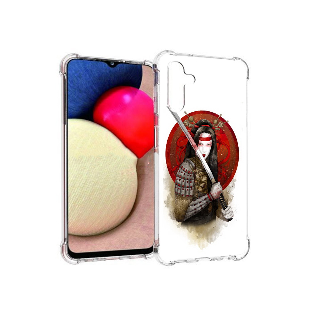 

Чехол MyPads Tocco для Samsung Galaxy A13 5G рисованная девушка с катаной, Прозрачный, Tocco