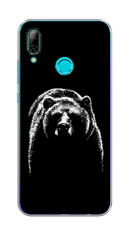 

Чехол на Honor 10 Lite, Huawei P Smart 2019 "Медведь в ночи", Белый;черный, 67550-1