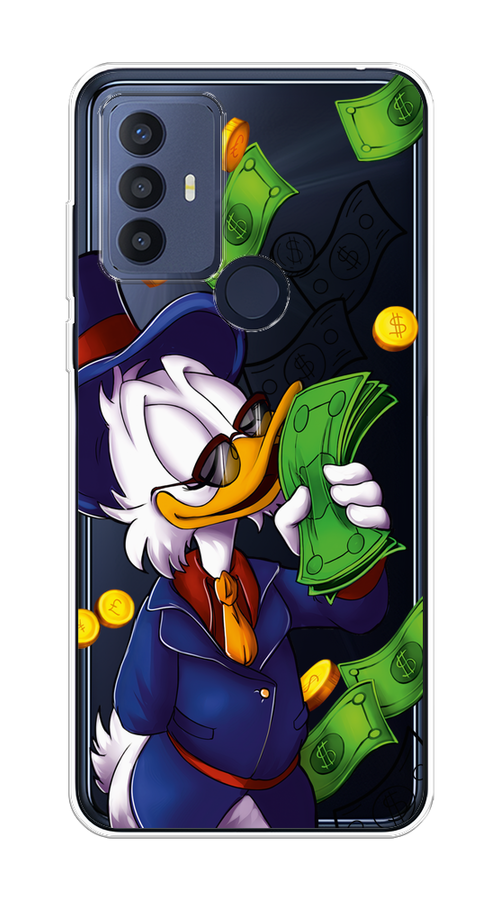 

Чехол на TCL 30E/30 SE/305/306 "Scrooge McDuck with Money", Синий;зеленый;белый, 290450-6