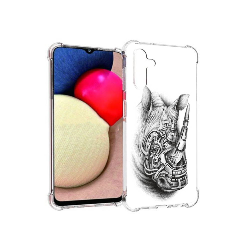 

Чехол MyPads Tocco для Samsung Galaxy A13 5G стальной носорог (PT172412.530.620), Прозрачный, Tocco