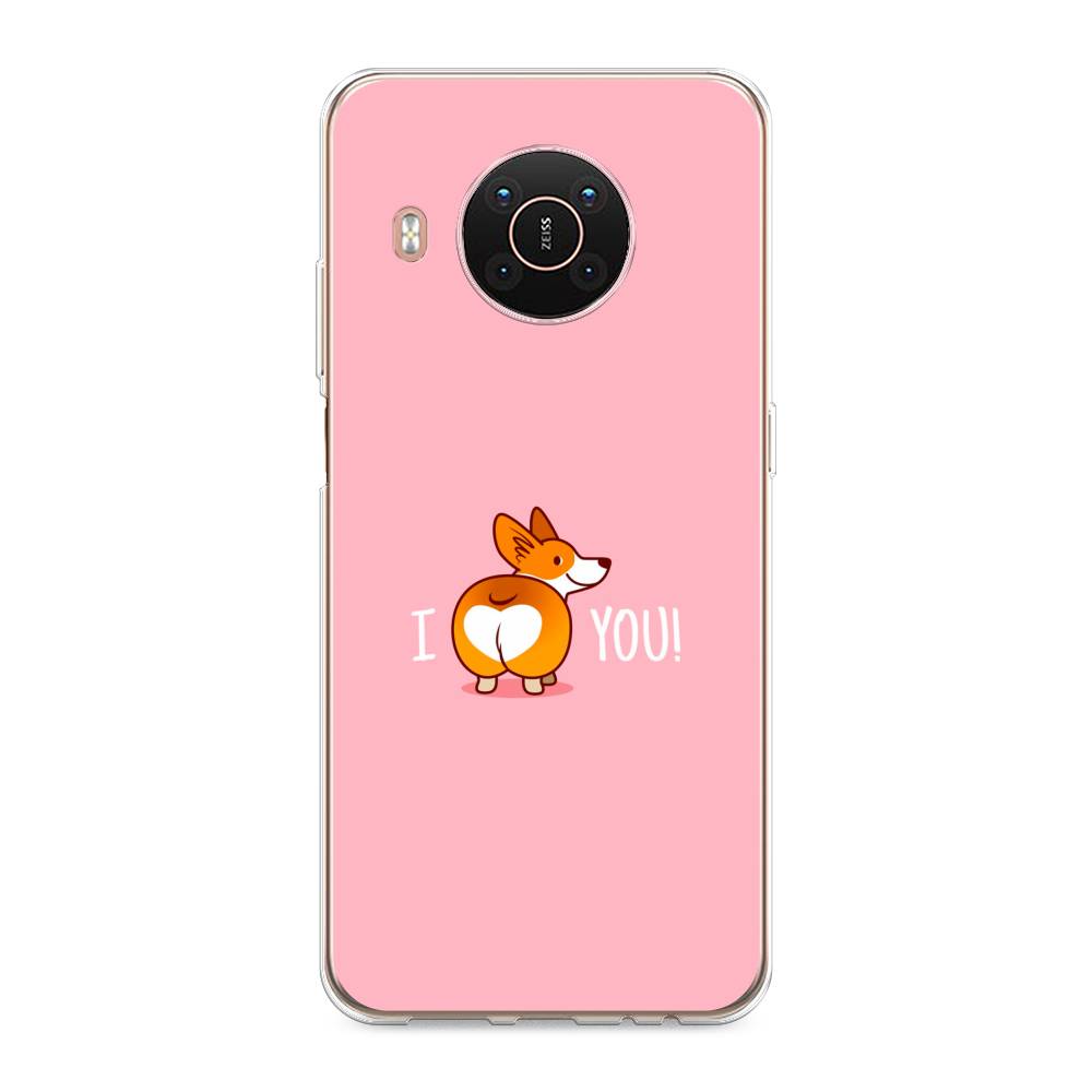 

Чехол на Nokia X20"Корги I love you", Розовый;коричневый;белый, 124250-1