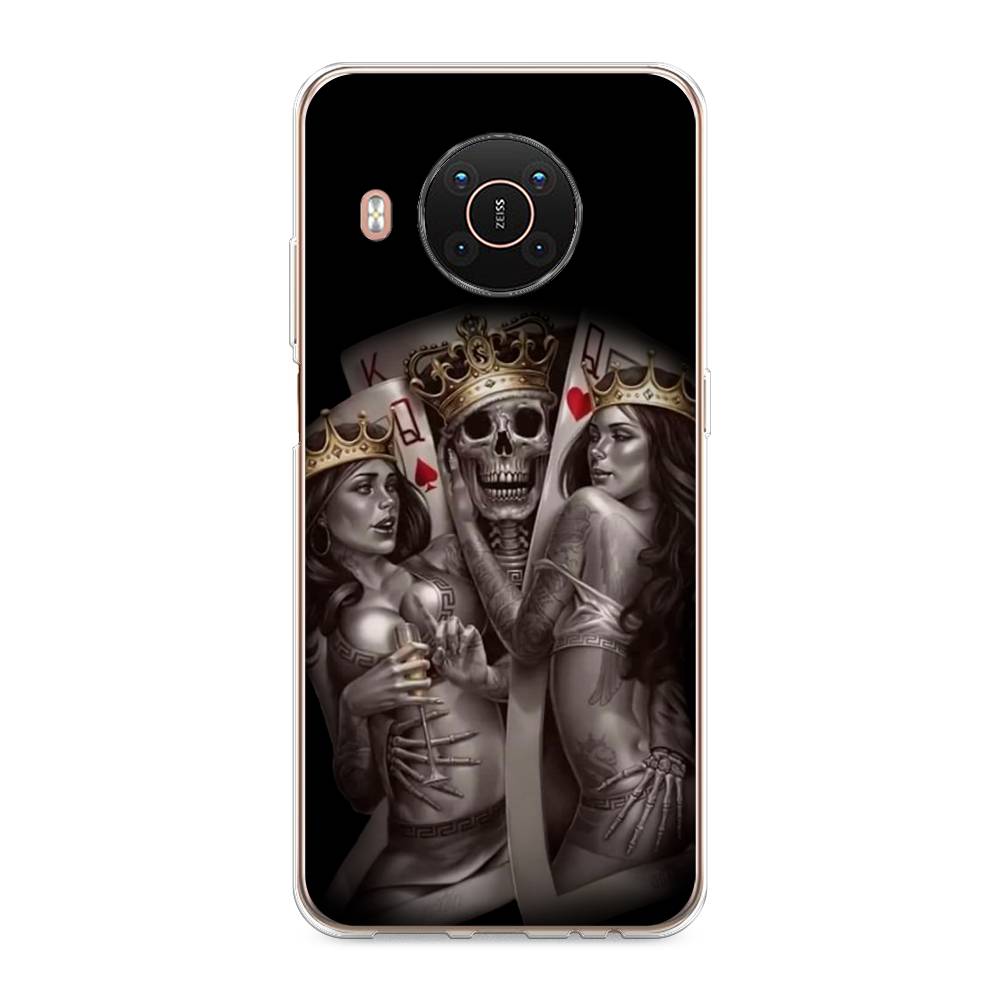 

Чехол на Nokia X20"Карты король и королевы", Серый;желтый, 124250-6