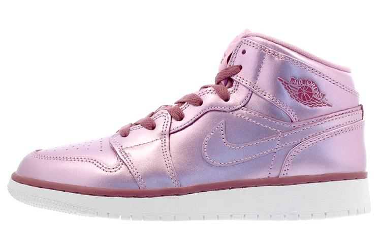 

Кеды унисекс Jordan Air Jordan 1 MID Pink Rise розовые 36 EU, Розовый, Air Jordan 1 MID Pink Rise