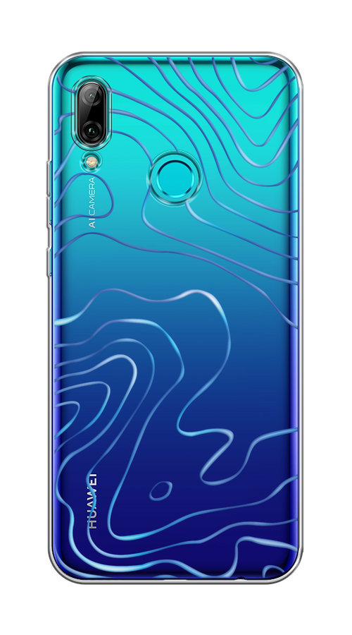 

Чехол на Honor 10 Lite, Huawei P Smart 2019 "Blue lines", Прозрачный;синий, 67550-1