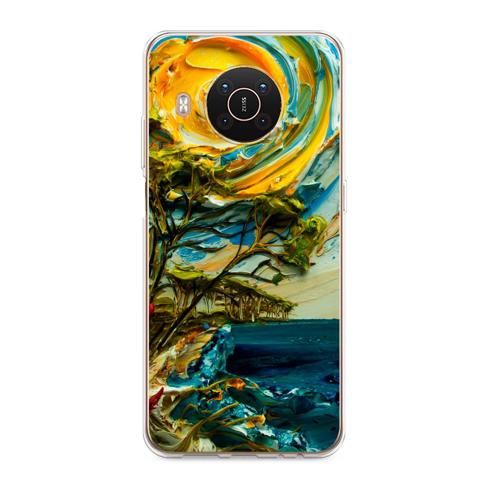 

Чехол на Nokia X20"Солнце живопись", Желтый;синий, 124250-4