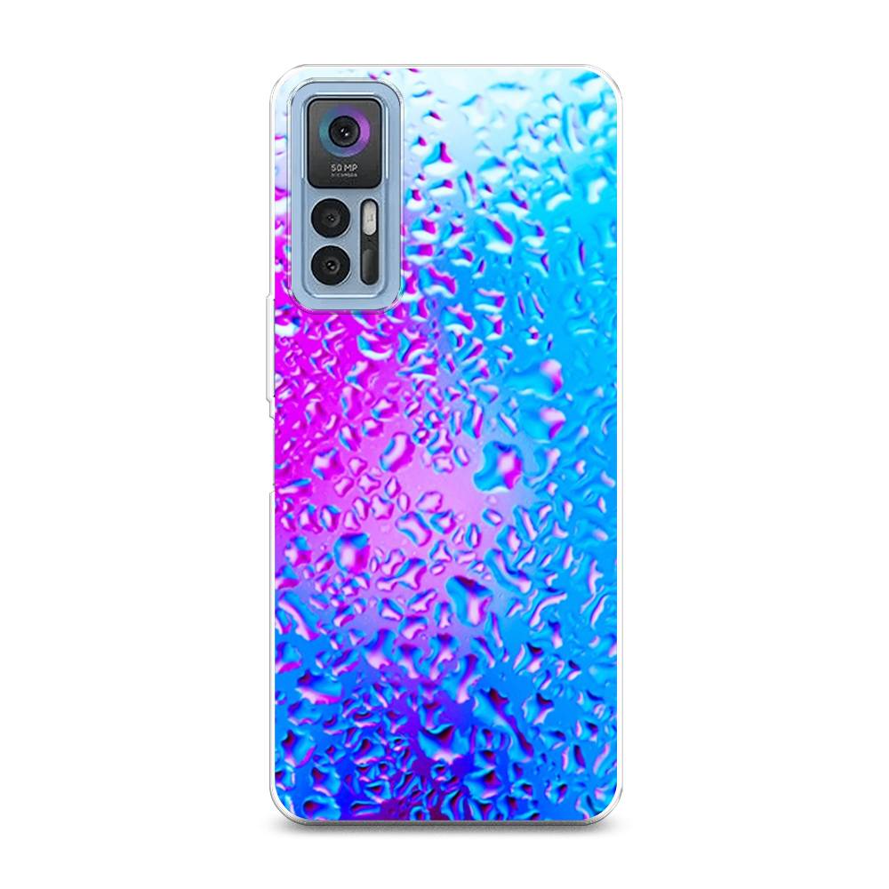

Чехол на TCL 30 "Капли на стекле", Голубой;розовый, 290650-3