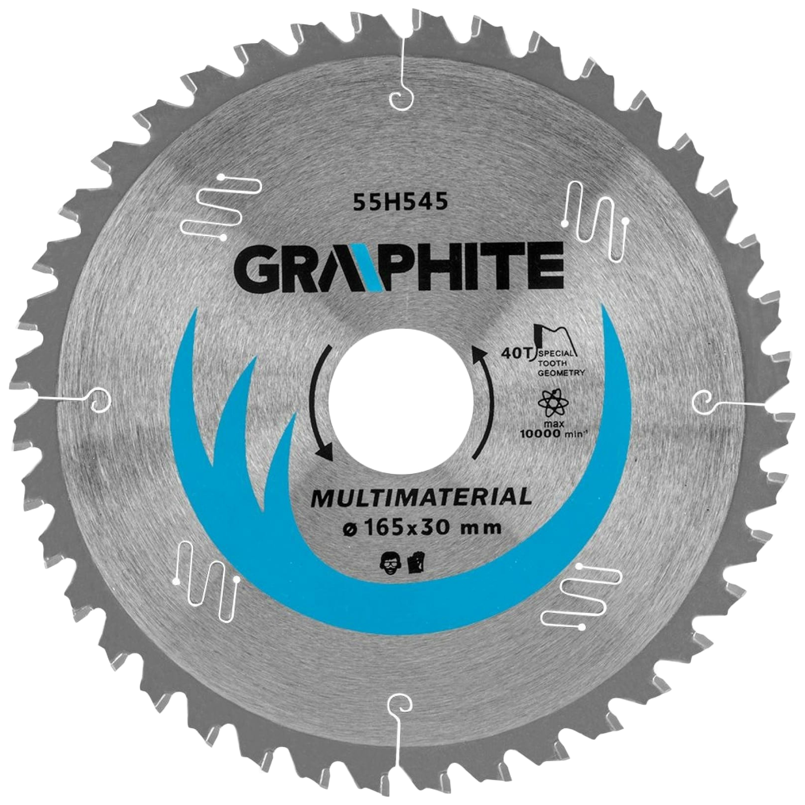 GRAPHITE Диск отрезной, карбид кремния, 165 x 30 мм, 40 зубьев, универсальный 55H545