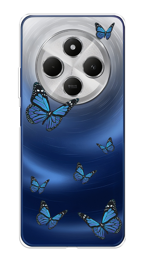 

Чехол на Xiaomi Redmi 14C/Poco C75 4G "Blue butterflies", Синий;черный, 322950-1