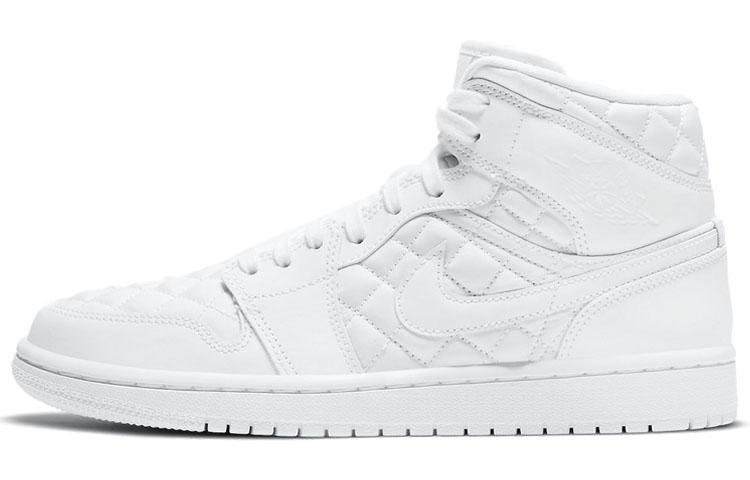 

Кеды унисекс Jordan Air Jordan 1 mid quilted white белые 44 EU, Белый, Air Jordan 1 mid quilted white