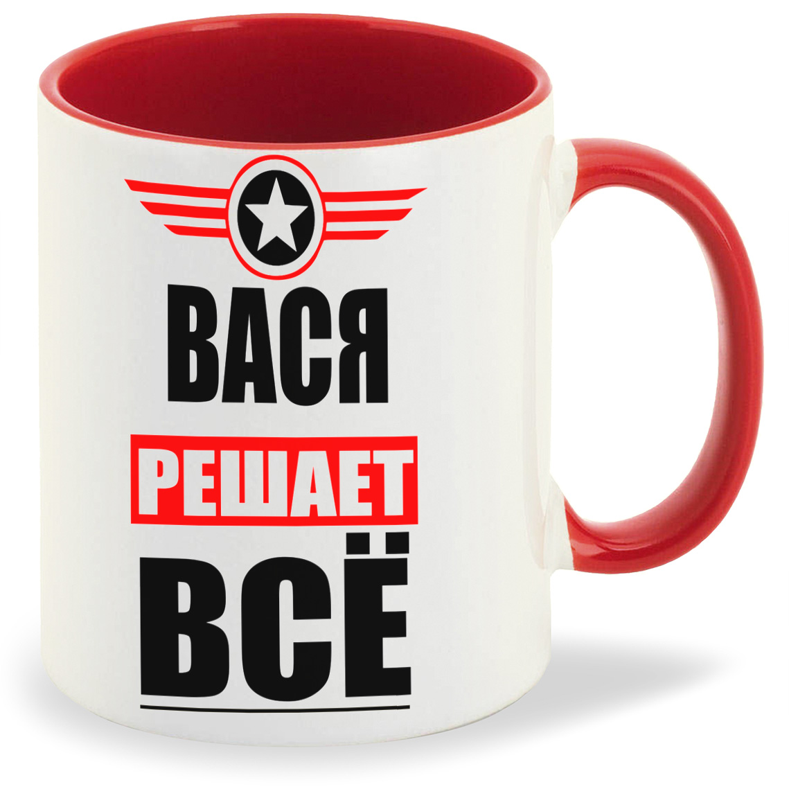 

Кружка CoolPodarok ВАСЯ решает все, ВАСЯ решает все
