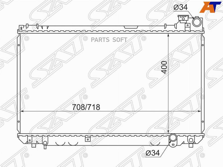 

SAT Радиатор TOYOTA MARK II/BLIT JZX110/PROGRESS 02-/VEROSSA/BREVIS 1JZ-FSE 00- На 1G-FE н