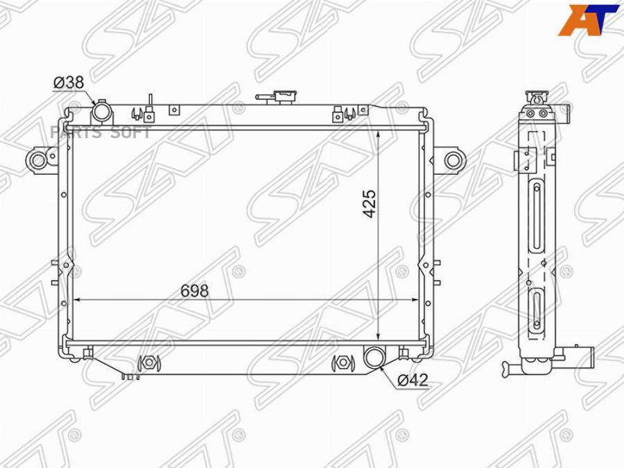 

Радиатор Toyota Land Cruiser 100 1hz 1fz-Fe 98-07 4.2-4.5 General Spec Sat арт. TY0009-105