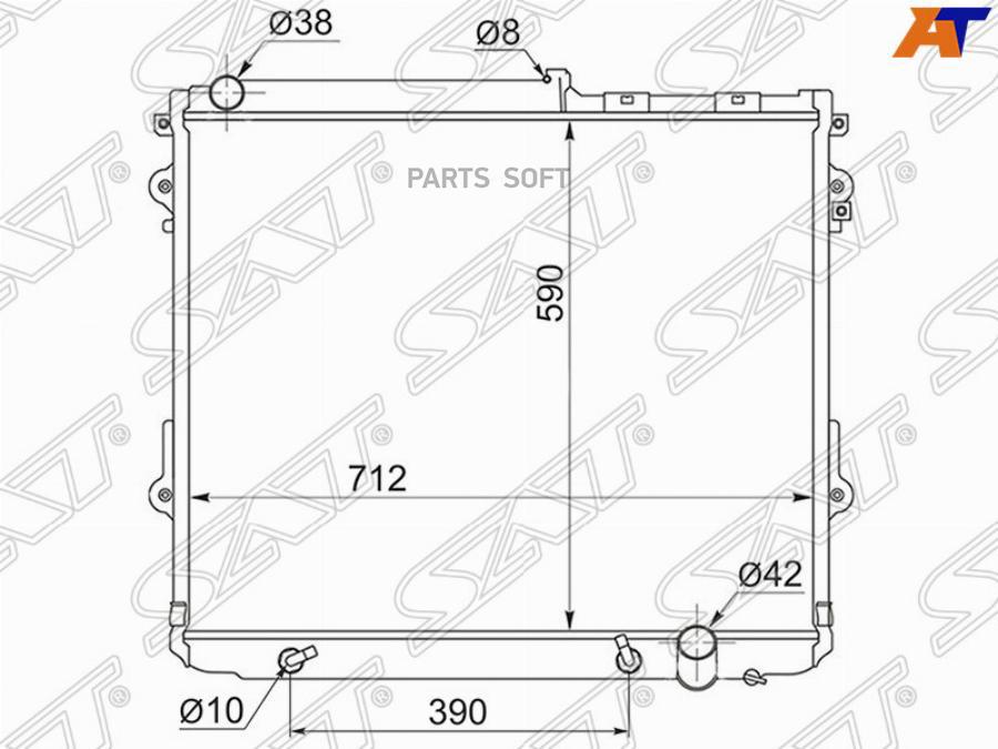 Радиатор Toyota Land Cruiser 200 1vdftv 07- Sat арт. TY0009-200-4.5