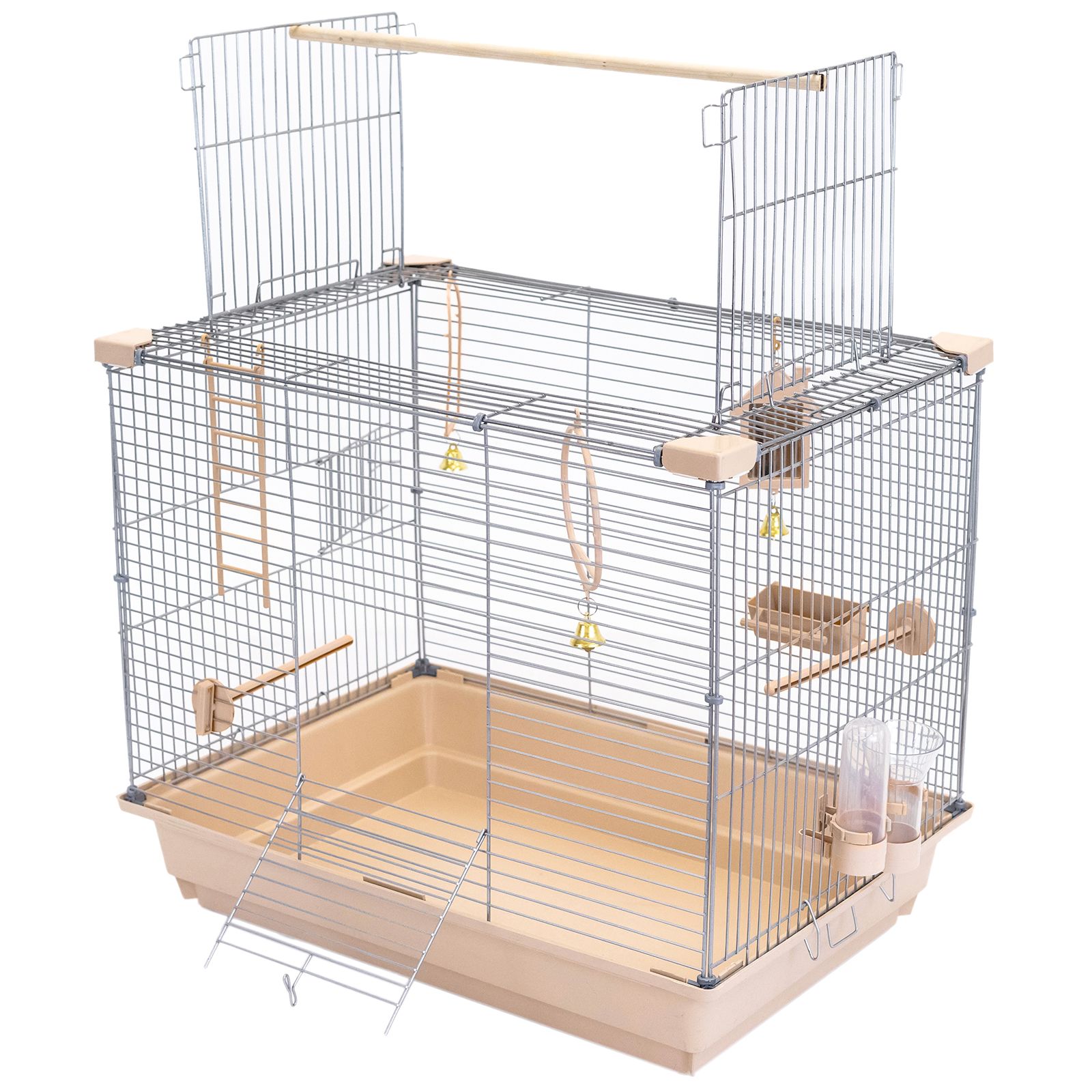 

Клетка для птиц ЛОФТ-1 разборная PetTails, 1 секция, шаг прута 11мм, 58х40х48см, бежевая, ЛОФТ