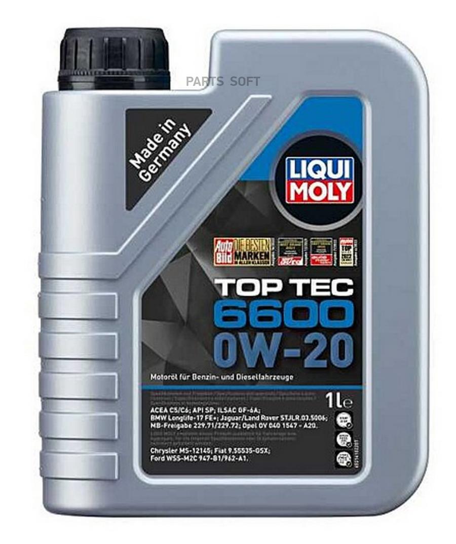 

LIQUI MOLY 21410 0W-20 Top Tec 6600 SN Plus + RC 1л, для BMW, Mercedes-Benz, Opel (HC-синт
